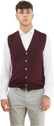 Barba Wijn Wol V-hals Herenvest - Heren - Vesten - Rood - 4XL - Wol - Truien & Vesten