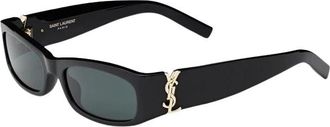 Saint Laurent Accessoires, Dames, Zwart, ONE Size, Nylon, Cassandre Zonnebril