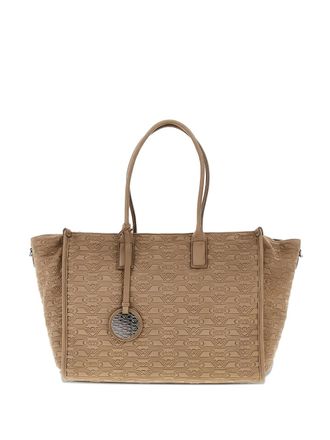 Emporio Armani embossed-logo tote bag - women - Polyester - One Size - Neutrals