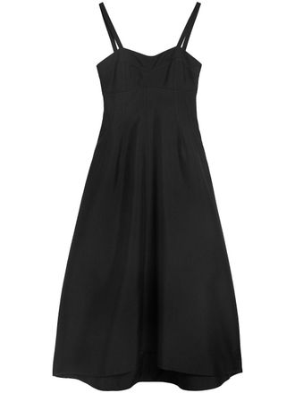 Jil Sander bustier-style midi dress - women - Polyamide/Silk - 38 - Black
