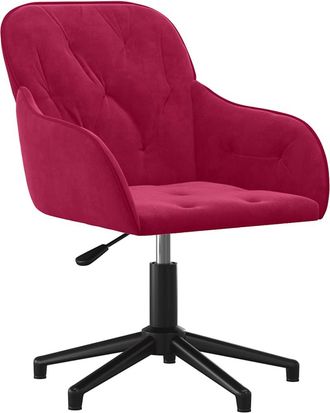 vidaXL Vidaxl - Silla De Oficina Giratoria De Terciopelo Rojo Tinto