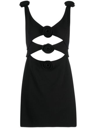 Magda Butrym Abito svasato con applicazione a fiori - Nero