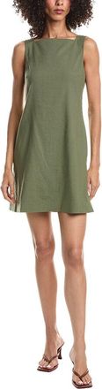 Theory High Square Neck Linen-Blend Mini Dress