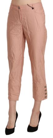 Ermanno Scervino Cotton Pink High Waist Cropped Trouser Womens Pants
