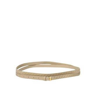 Bottega Veneta Accessoires, Dames, Beige, M, Leer, Gevlochten leren taille riem met gesp