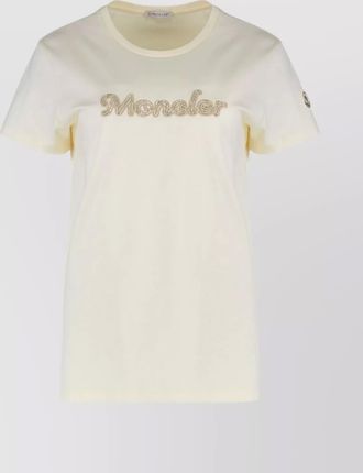 Moncler crew neck t-shirt featuring embroidered logo