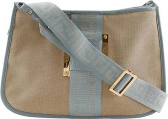 Fendi Pre-owned Cross Body Bags, female, Beige, Size: ONE SIZE Pre-owned Canvas Crossbody Bag