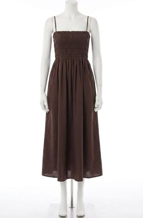 Z Supply Cornelia Poplin Maxi Dress In Brown