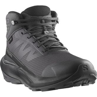 Salomon Wanderschuh SALOMON ELIXIR TOUR MID WP W, Damen, Gr. 38,5, schwarz (asphalt, schwarz, castlerock), Synthetik, Textil, Schuhe Wanderschuh, wasserdicht