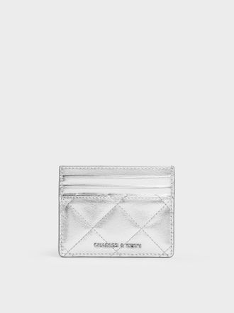 Charles & Keith Janie Metallic Quilted Card Holder