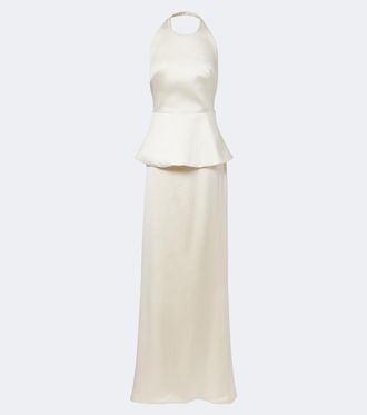 R&oacute;he R&oacute;he Vestido de novia de sat&eacute;n con peplum