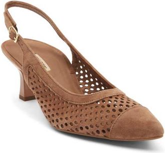 Paul Green Derby Slingback Pump in Nut Suede at Nordstrom, Size 10.5Us