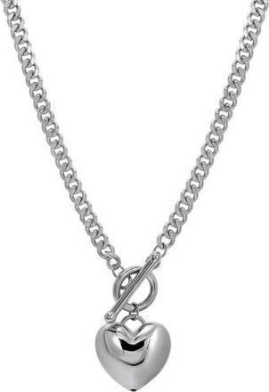 Candela Jewelry Heart Pendant Toggle Necklace in Silver at Nordstrom Rack