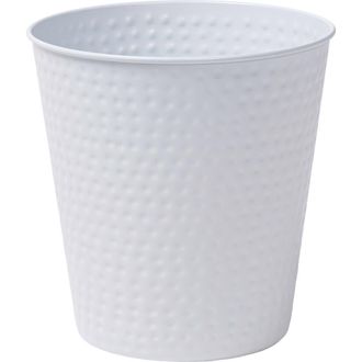 Happimess Axel Modern Minimalist Hammered Steel 2-Gallon Wastebasket in Matte White at Nordstrom