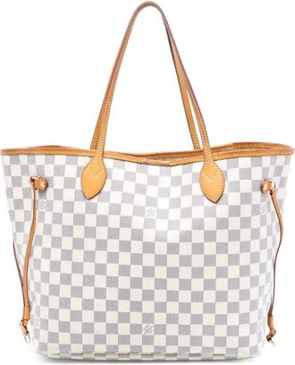 Louis Vuitton Borsa tote Neverfull MM in tela Damier Azur 2011 - Bianco