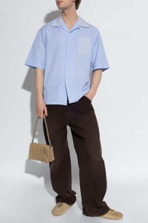 Marni Shirt With Striped Pattern, Mens, Blue