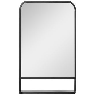 HOMCOM Rectangle Wall Mirror with Shelf 86 x 53 cm - for Living Room - Bedroom | TJ Hughes