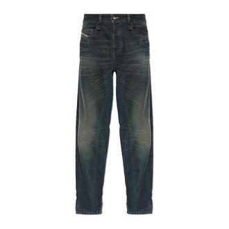 Diesel 2001 D-Macro-U - Heren - Jeans - Blauw - Maat: W36 L32 Katoen