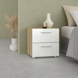 Dmora Comodino Fedora, Maniglie Incluse, Materiale Struttura In Legno Nobilitato, 40x40.25x42.3h Cm Marrone Quercia