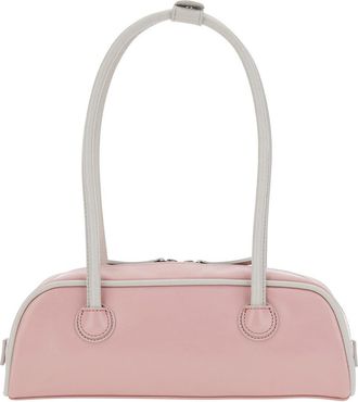 Margesherwood Womens Shoulder Bag Soft Baguette Mini Pink Leather Cow