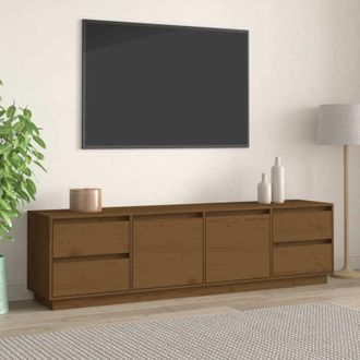 vidaXL Vidaxl - Mueble De Tv Madera Maciza De Pino Marr&oacute;n Miel 176x37x47,5 Cm