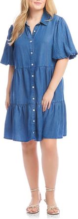Karen Kane Tiered Denim Shirtdress at Nordstrom, Size 1 X