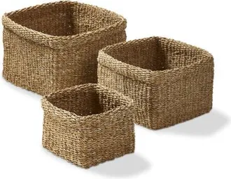 Tag Square Folding Seagrass Basket for Decorative Storage in Beige at Nordstrom