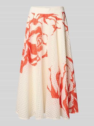 Essentiel A-Linien Midi-Rock mit Kellerfalten am Bund Modell JANGO in Weiss, Gr&ouml;&szlig;e 34