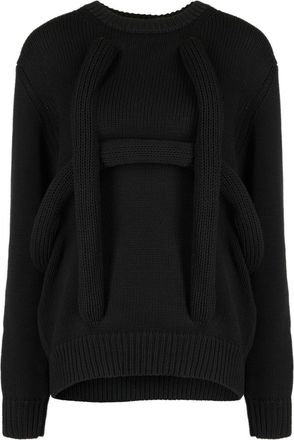 Comme Des Garçons crew-neck drop-shoulder jumper - women - Polyester - S - Black