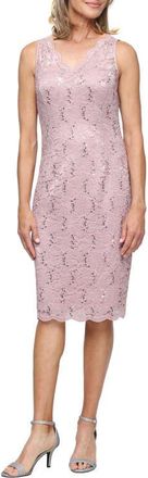S.L. Fashions Lace Jacket and Sheath Dress Set in Blush at Nordstrom, Size 10P