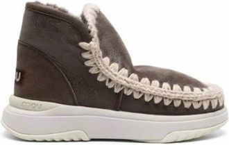 Mou Jeugdige Stijl Handgemaakte Jogger Laarzen - Dames - Winterlaarzen - Bruin - 36 EU - Wol - Schoenen