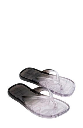 Melissa Ombr&eacute; Flip Flop in Clear/Black at Nordstrom, Size 10