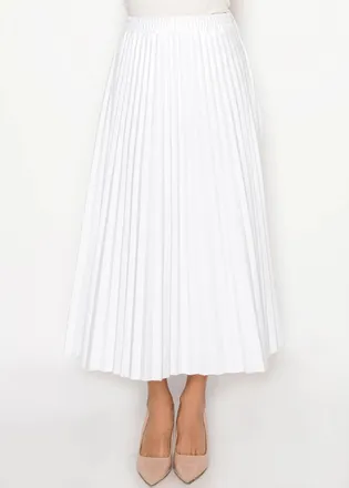YAL New York White Pleated Skirt