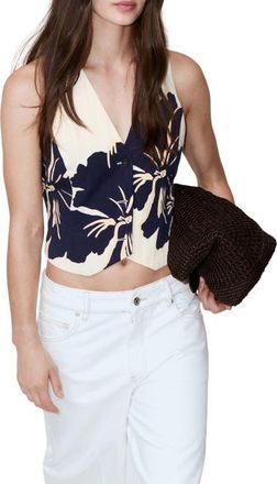 Mango Floral Print Vest in Off White at Nordstrom, Size X-Small