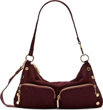 Hammitt Kyle Medium Nylon Hobo Bag in Wine Nylon/gold at Nordstrom