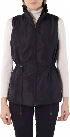 Metric Knits Reverse Faux Fur Vest In Black