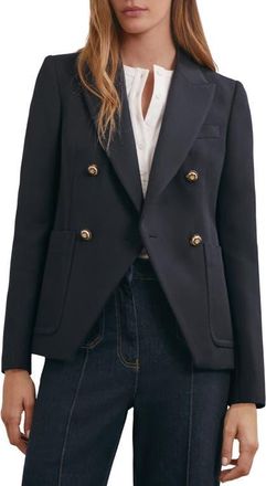 Reiss Gigi Floral Satin Button-Up Shirt in Navy at Nordstrom, Size 10 Us