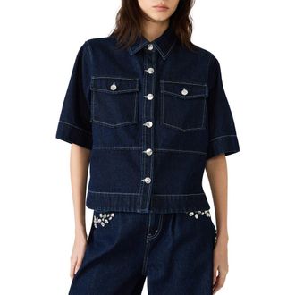 Steve Madden Eliana Denim Shirt in Bijou Blue at Nordstrom, Size X-Small