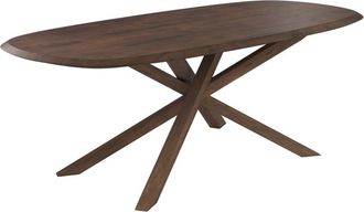 Rendez-Vous Déco Mesa rectangular de madera maciza de hevea oscura 10 plazas