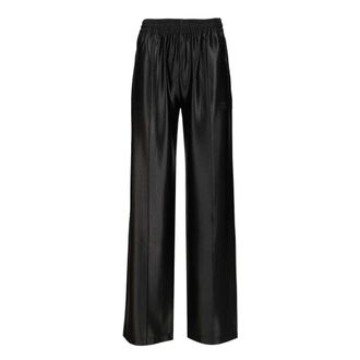 Alexander Wang Satin Faille Track Trousers - female - Alexander Wang - Wide Trousers - Black - M - Trousers