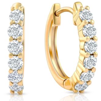 Pompeii3 3/4 cttw Lab Grown Diamond Hoops in White or Yellow Gold 1/2 Tall