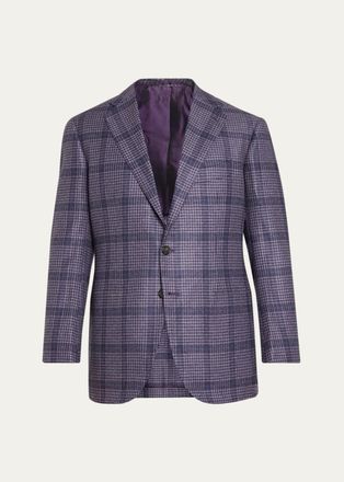 Cesare Attolini Mens Plaid Cashmere Jacket