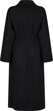 Max Mara Womens Wrap Coat Smmpenelope Black Virgin Wool