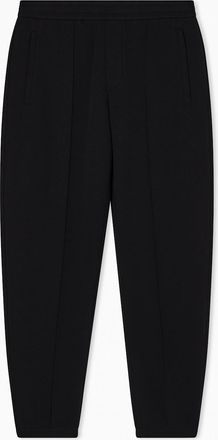 Emporio Armani Mens DOUBLE-JERSEY BRANDED CUFFED JOGGERS - Black - Size: 37/36/32