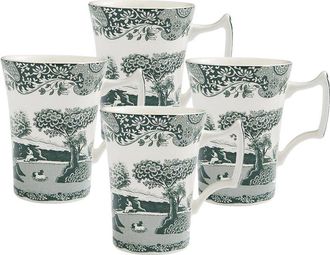 Spode Set Of 4 Green Italian 10Oz Mugs
