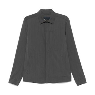 Herno Tech Geweven Shacket - Heren - Casual Overhemden - Grijs - S - Wol - Overhemden