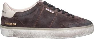 Golden Goose Low-Top Vintage Brown Suede Sneakers with Gold Accents