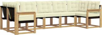 vidaXL Conjunto De Sof&aacute;s De Exterior 7 Uds. Blanco Y Crema Vidaxl