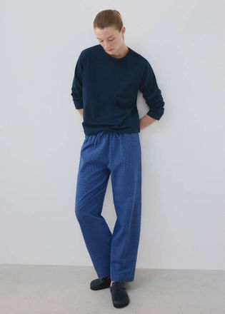 Mango Pigiama due pezzi righe seersucker navy - Donna - S - MANGO