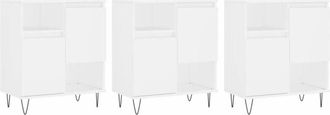 vidaXL Aparadores 3 Uds Madera Contrachapada Blanco Vidaxl